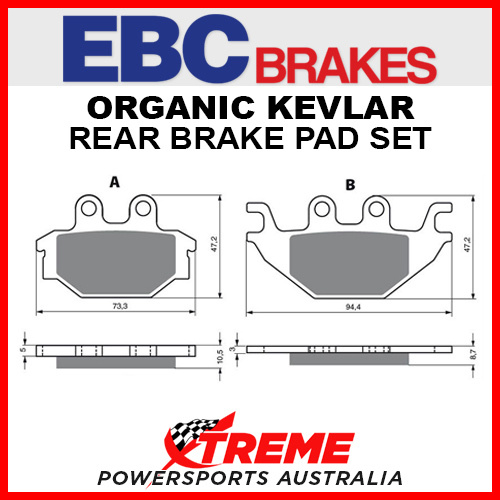 EBC Kawasaki KVF300 Brute Force 12-17 Organic Rear Brake Pad FA377