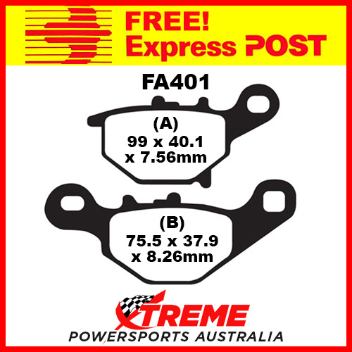 for Suzuki RM85 Small 17" wheel 05-15 EBC Organic Carbon Rear Brake Pads, FA401TT