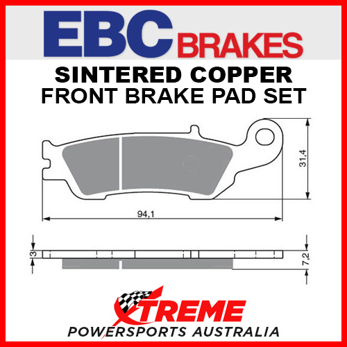 EBC Yamaha YZ250X 2016-2017 Sintered Copper Front Brake Pad FA450R