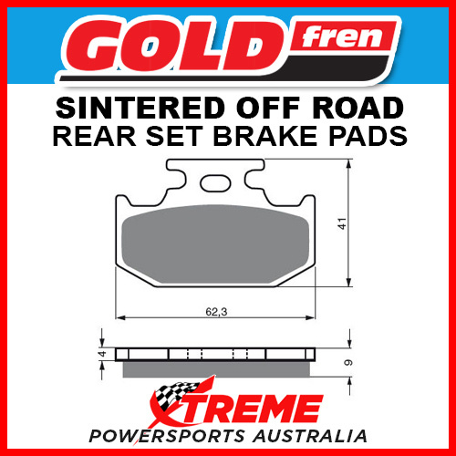 Goldfren Kawasaki KX250 1989-1994 Sintered Off Road Rear Brake Pad GF001K5