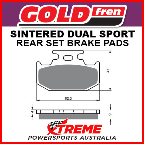 Goldfren Kawasaki KX250 1989-1994 Sintered Dual Sport Rear Brake Pad GF001S3