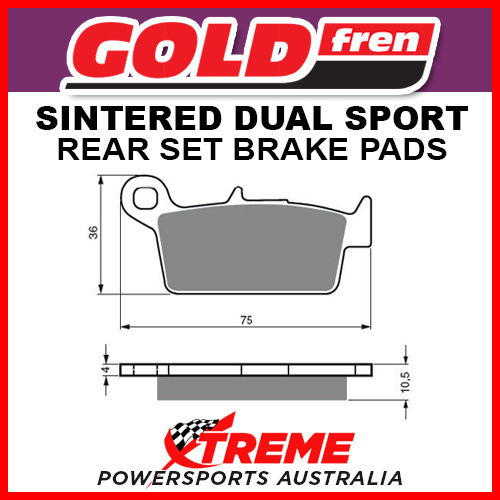 Goldfren Gas-Gas EC125 Ohlins 2003-2009 Sintered Dual Sport Rear Brake Pads GF003-S3