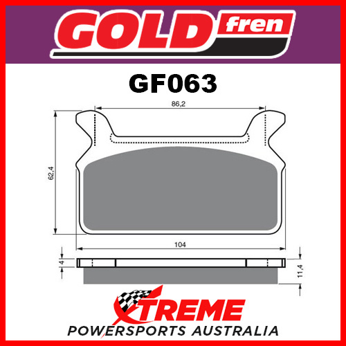 HD FLT, FLHT, FLHTCI 1986-1999 Sinter Dual Sport Rear Brake Pad GF063S3