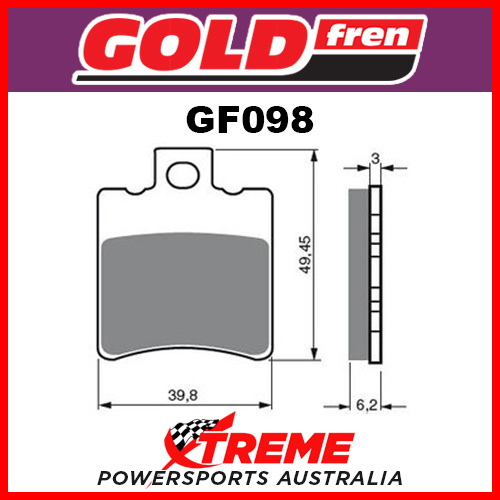 Italjet 50 Formula 1998-2000 Sintered Dual Sport Rear Brake Pad Goldfren GF098S3