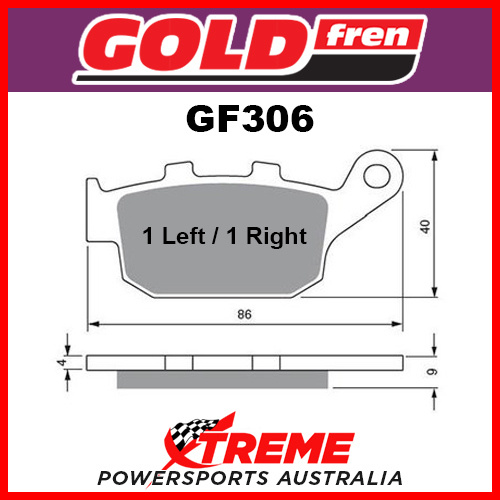 Honda NC 750 S 14-16 Goldfren Sintered Dual Sport Rear Brake Pads GF306S3