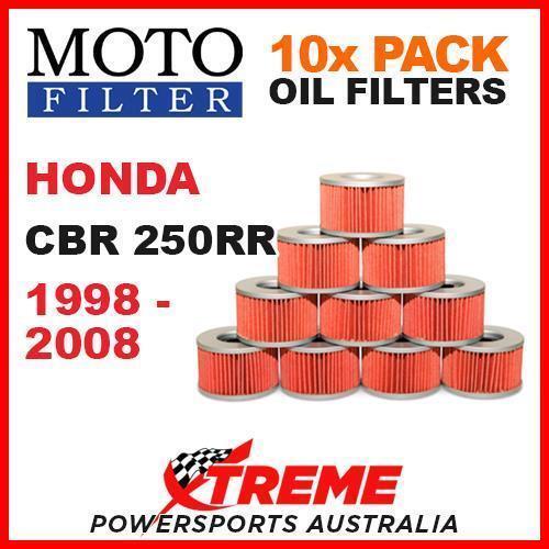 10 PACK MX MOTO FILTER OIL FILTERS HONDA CBR250RR CBR 250RR 1998-2008 SPORT BIKE