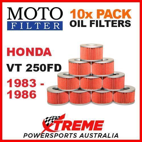 10 PACK MOTO FILTER OIL FILTERS HONDA VT250FD VT 250FD 1983-1986 MOTORCYCLE