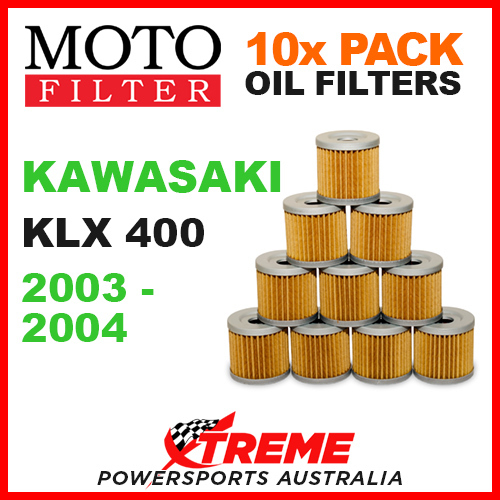 10 PACK MOTO MX OIL FILTERS KAWASAKI KLX400 KLX 400 2003-2004 TRAIL DIRT BIKE