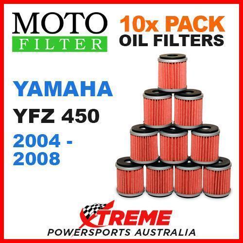 10 PACK MOTO MX OIL FILTERS YAMAHA YZF 450 YFZ450 2004-2008 ATV OFF ROAD BIKE