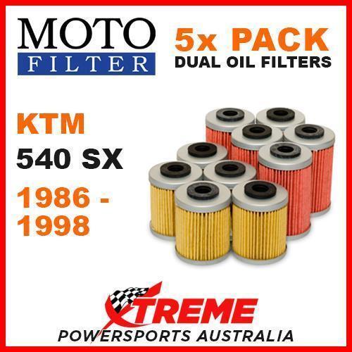 5 PACK MOTO MX OIL FILTERS KTM 540SX 540 SX 4T 4 STROKE 1986-1998 MOTOCROSS