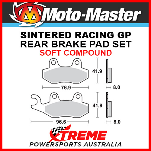 MM Yamaha YXR700FA Rhino 08-15 Racing GP Sintered Soft Right Rear Brake Pad 091912