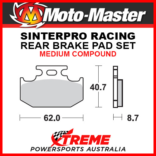 Moto-Master Kawasaki KX250 1989-1994 Racing Sintered Medium Rear Brake Pad