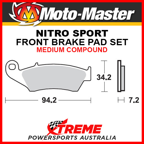 Moto-Master Honda CTX200 Bushlander 02-03,14-15 Nitro Sintered Hard Front Brake Pad 093421