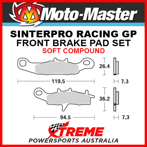 Moto-Master Kawasaki KX80 Big Wheel 1997-2000 Racing GP Sintered Soft Front Brake Pad 093912