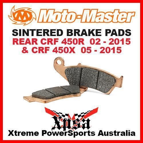 MOTO MASTER SINTERED REAR BRAKE PADS HONDA CRF 450R 02-2015 CRF 450X 05-2015 MX