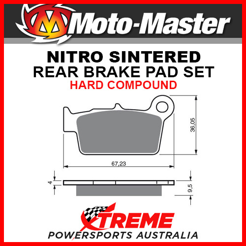 Moto-Master for Suzuki RMZ250 2004-2018 Nitro Sintered Hard Rear Brake Pad 094521