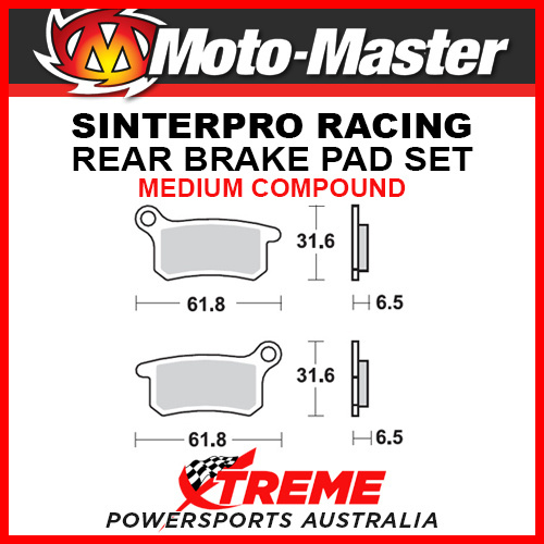 Moto-Master Husqvarna TC65 2017-2018 Racing Sintered Medium Rear Brake Pad 094611