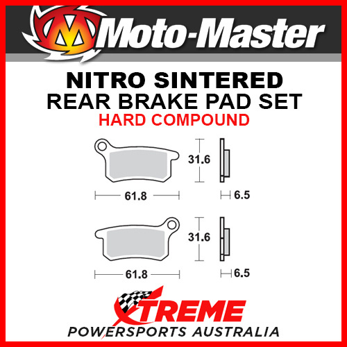 Moto-Master Husqvarna TC65 2017-2018 Nitro Sintered Hard Rear Brake Pad 094621