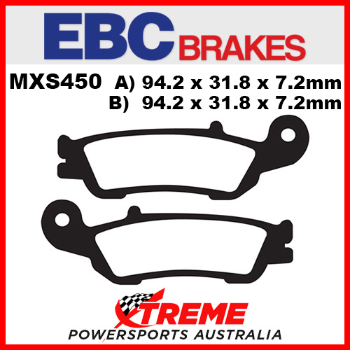 EBC Yamaha YZ250X 2016-2017 MXS Sintered Race Front Brake Pad Set MXS450