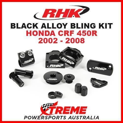 RHK MX BLACK ALLOY BLING KIT HONDA CRF450R CRF 450R 2002-2008 DIRT BIKE MOTO