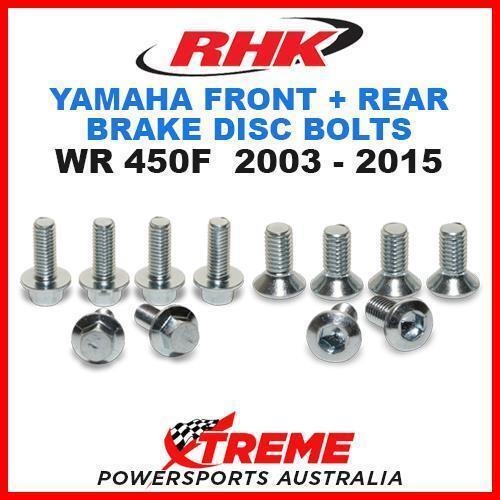 RHK FRONT + REAR HEAVY DUTY BRAKE DISC BOLTS YAMAHA WR450F WRF450 2003-2015 MOTO