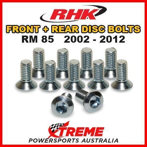 RHK MX FRONT + REAR HEAVY DUTY BRAKE DISC BOLTS for Suzuki RM85 RM 85 2002-2012 MOTO