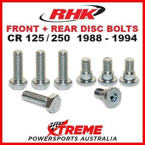 RHK FRONT + REAR HEAVY DUTY BRAKE DISC BOLT SET HONDA CR125 CR250 1988-1994 MOTO