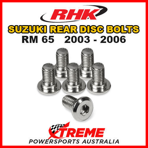 RHK MX REAR HEAVY DUTY BRAKE DISC BOLT SET for Suzuki RM65 RM 65 2003-2006 DIRT BIKE