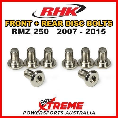 RHK MX FRONT + REAR HEAVY DUTY BRAKE DISC BOLTS for Suzuki RMZ250 RM Z250 2007-2015