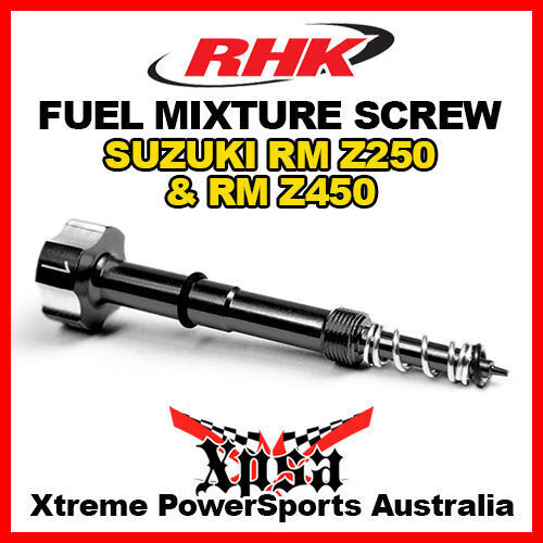 RHK FUEL MIXTURE SCREW KEIHIN FCR CARBY BLACK for Suzuki RM Z250 Z450 RMZ 250 450