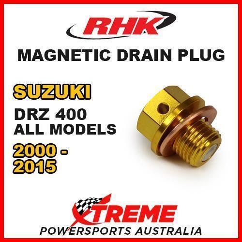 RHK MX MAGNETIC SUMP DRAIN PLUG GOLD for Suzuki DRZ 400 DR Z400 DR-Z400 00-2015 MOTO