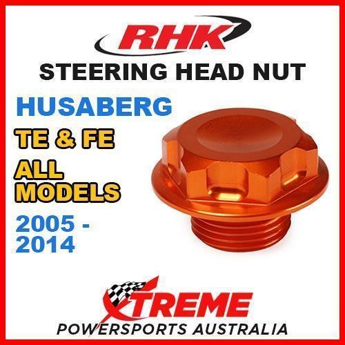 RHK STEERING HEAD STEM NUT ORANGE HUSABERG TE FE 125 200 250 350 450 501 05-2014