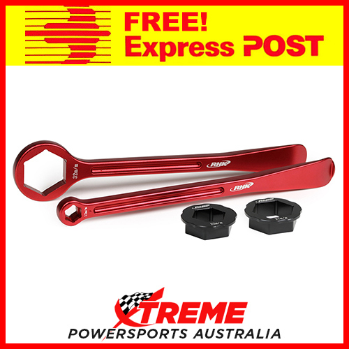 Red Combo Box Tyre Lever Set 32mm 22mm 27mm 10/12mm Axle Honda Yamaha Kawasaki