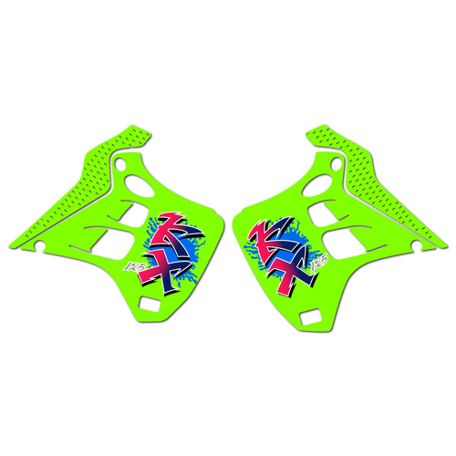 Strike Seats OEM Replica Shroud Graphics for Kawasaki KX125 1990