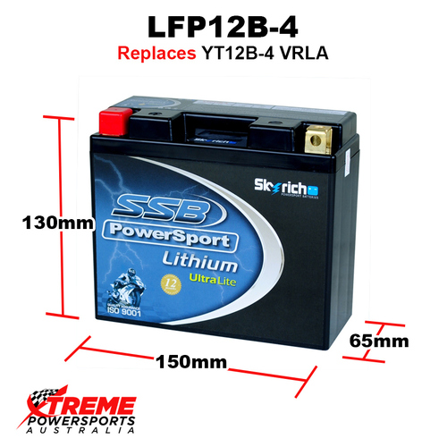 SSB 12V 290 CCA LFP12B-4 Ducati 1000S DS MULTI STRADA USD OHLINS 2005-2007 Lithium Battery YT12B-4 VRLA