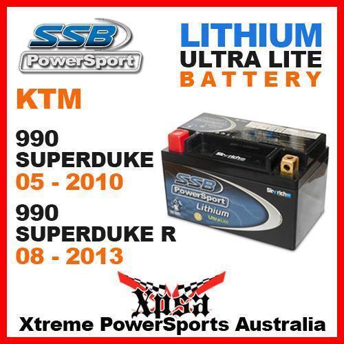 SSB SUPER BIKE ULTRALITE LITHIUM BATTERY KTM 990 SUPERDUKE 05-2010 DUKE R 08-13