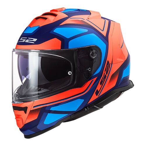 LS2 FF800 STORM FASTER MAT FLUO ORG/BLU 2XL