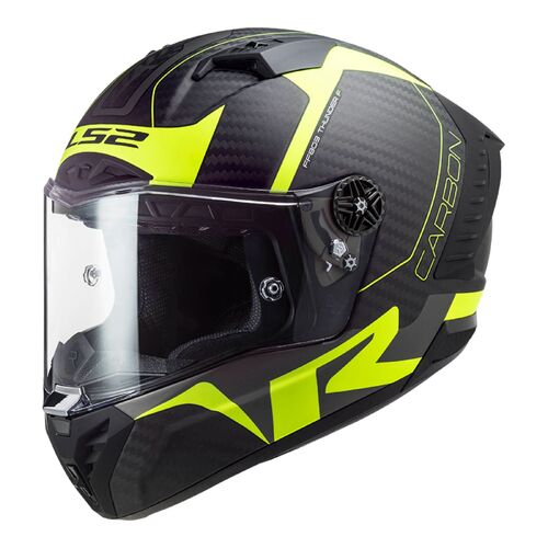 LS2 FF805C THUNDER CARBON RACING1 MATT HI-VIS/YEL 6K 2XL