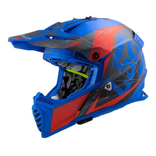 LS2 MX437 FAST EVO ALPHA MAT BLU/RED 2XL