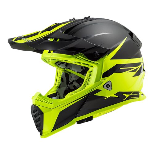 LS2 MX437 FAST EVO ROAR MAT BLK/HI-VIS YEL 2XL