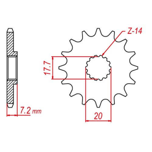 MTX 14 Tooth Front Sprocket for Yamaha YZ65 2019-2023