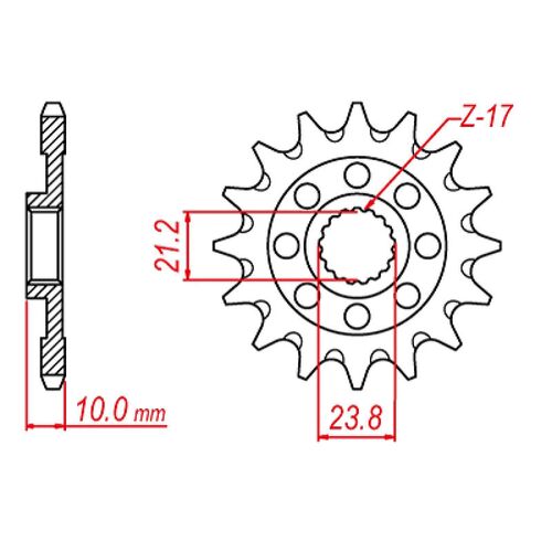 MTX 13 Tooth Hornet Front Sprocket for Suzuki RMZ450 2013-2019