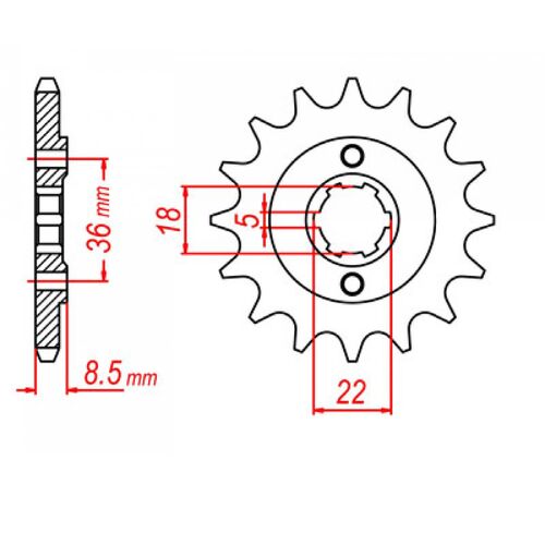 MTX 15 Tooth Front Sprocket for Yamaha XT250T 1986