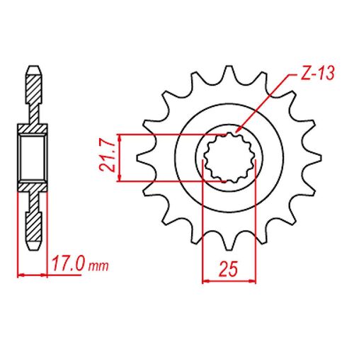 MTX 15 Tooth Front Sprocket for Honda CB250 HORNET 1996-2001