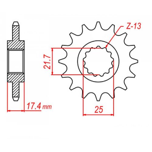 MTX 14 Tooth Front Sprocket for Honda CB250 HORNET 1996-1999