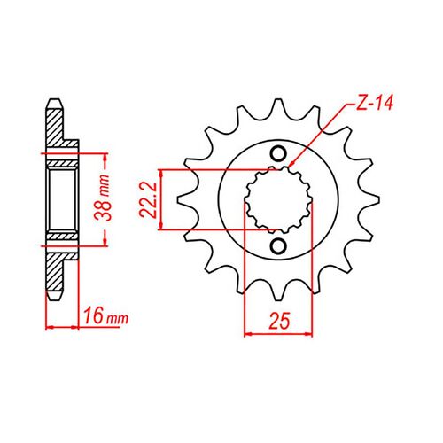 MTX 14 Tooth Front Sprocket for Ducati 748 1994-2003