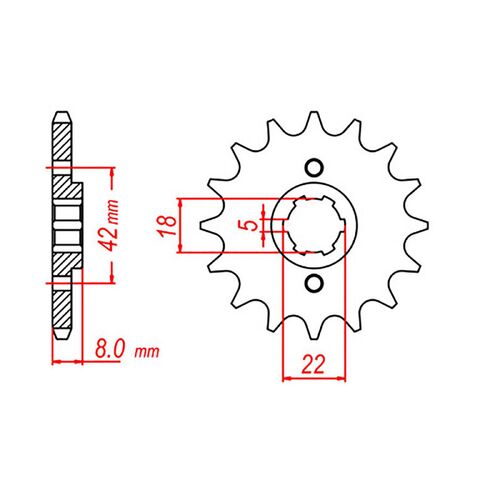 MTX 12 Tooth Front Sprocket for Suzuki LT250EF Quadrunner 1986