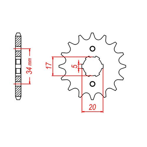 MTX 15 Tooth Front Sprocket for Honda TA200 SHADOW 2003-2005