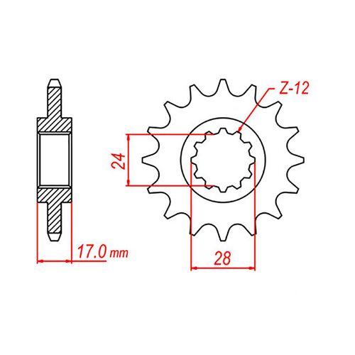 MTX 14 Tooth Front Sprocket for Honda CB600 F HORNET 1998-2006