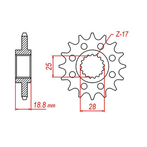 MTX 15 Tooth Front Sprocket for Aprilia ETV1000 Caponord 2001-2003